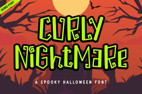 Curly Nightmare Demo Font by Kelik 7ntypes: A Spooky Typographic Gem