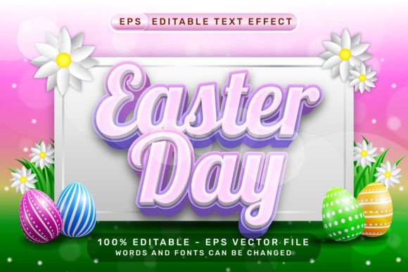 Easter Day 3D Text Effect for Illustrator